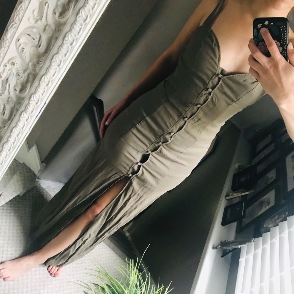 Olive green maxi dress